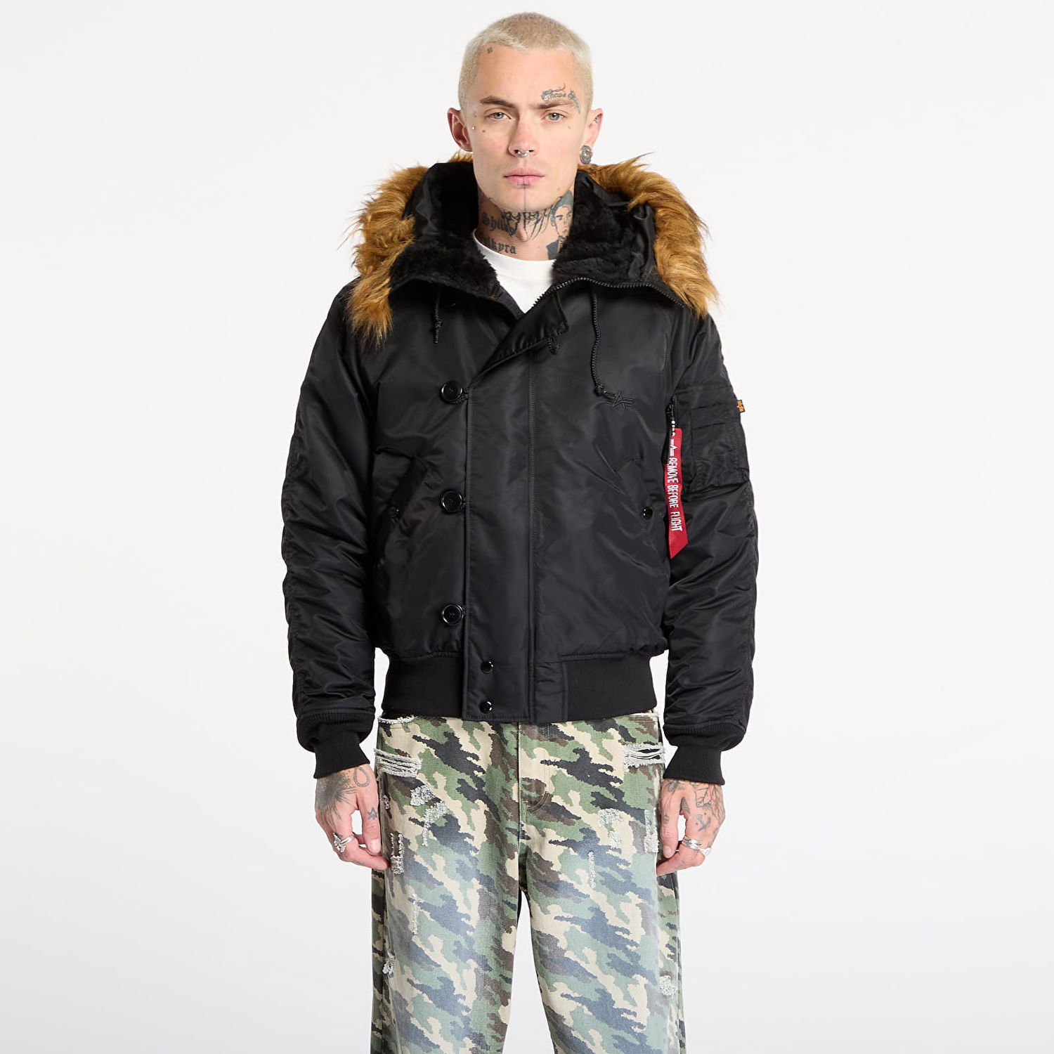 Яке бомбър Alpha Industries Heritage Faux Fur Hooded Bomber Jacket XXL Черно | 100105-03, 0