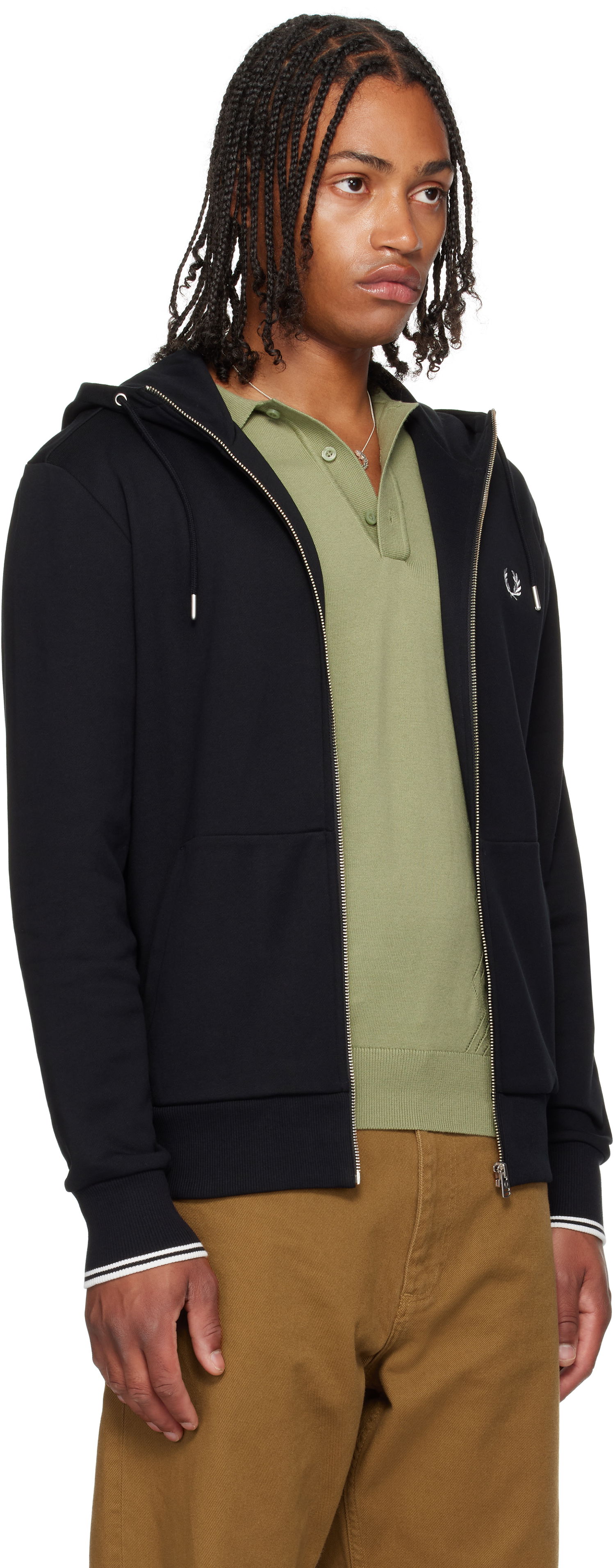 Суитчър Fred Perry Zip Through Hoodie Черно | J7536, 1