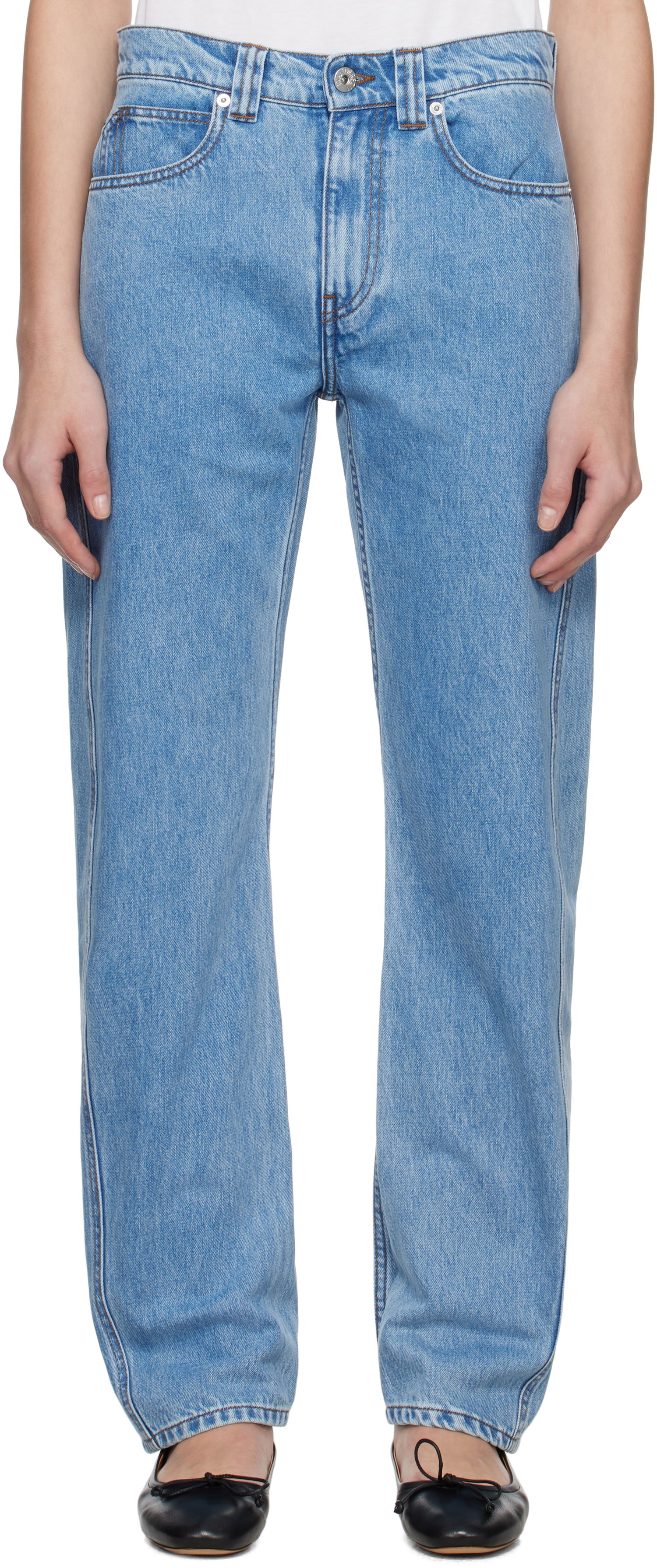Дънки JW Anderson JW Anderson Twisted Slim Leg Jeans Синьо | DT0111-PG1774, 0