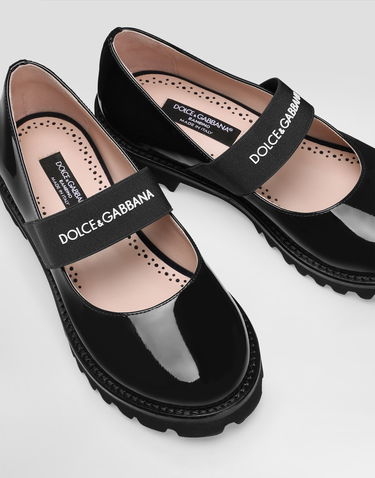 Аксесоари Dolce & Gabbana Dolce & Gabbana Patent Leather Mary Janes With Logo Elastic Strap Черно | D11333A913589923, 3