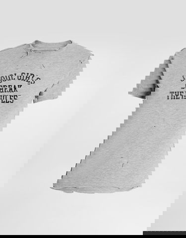 Тениска Dolce & Gabbana Dolce & Gabbana Jersey T-Shirt with "Cool Girls Break the Rules" Print Сиво | F8V89TGDDGHS9000, 0