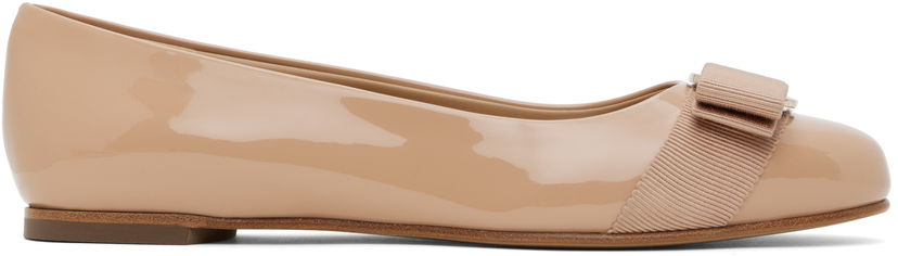 Облекло FERRAGAMO Salvatore Ferragamo Varina Bow Ballerina Flats Бежово | 753657