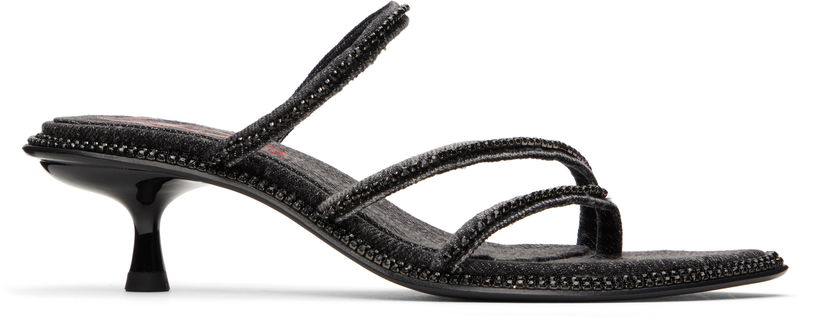 Грижа за обувките Diesel D-Havanna Kittie Embellished Denim Heels Черно | Y03603 PR853