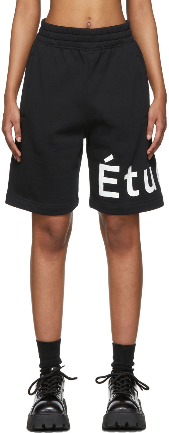 Къси панталони Études Tempera Logo-Print Sweat Shorts Черно | E18E-610-01