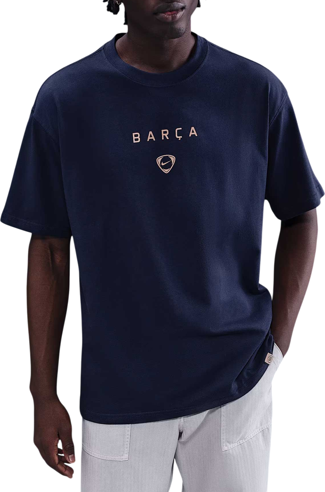 Тениска Nike Total 90 FC Barcelona Wordmark Soccer T-Shirt Тъмно синьо | ib7294-410, 0