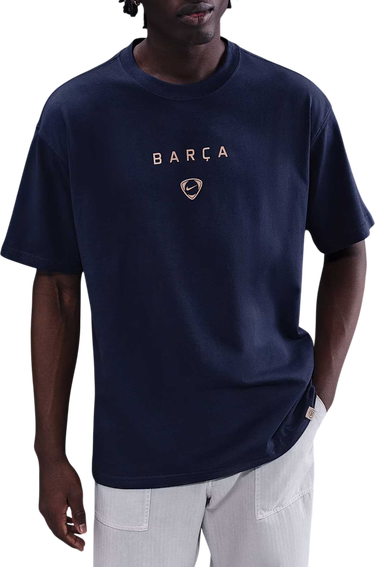 Тениска Nike Total 90 FC Barcelona Wordmark Soccer T-Shirt Тъмно синьо | ib7294-410, 0