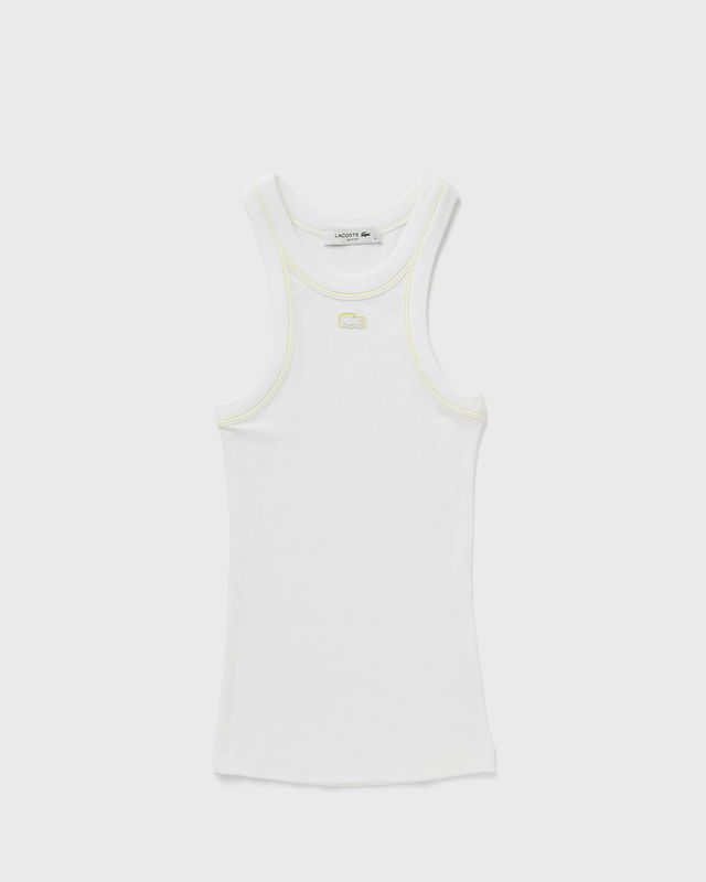 White Contrast-Stitched Tank Top