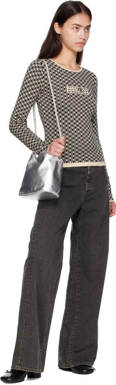 Пуловер Maison Margiela MM6 Maison Margiela Allover Check Knit Sweater Бежово | S52HL0050 M13137, 3