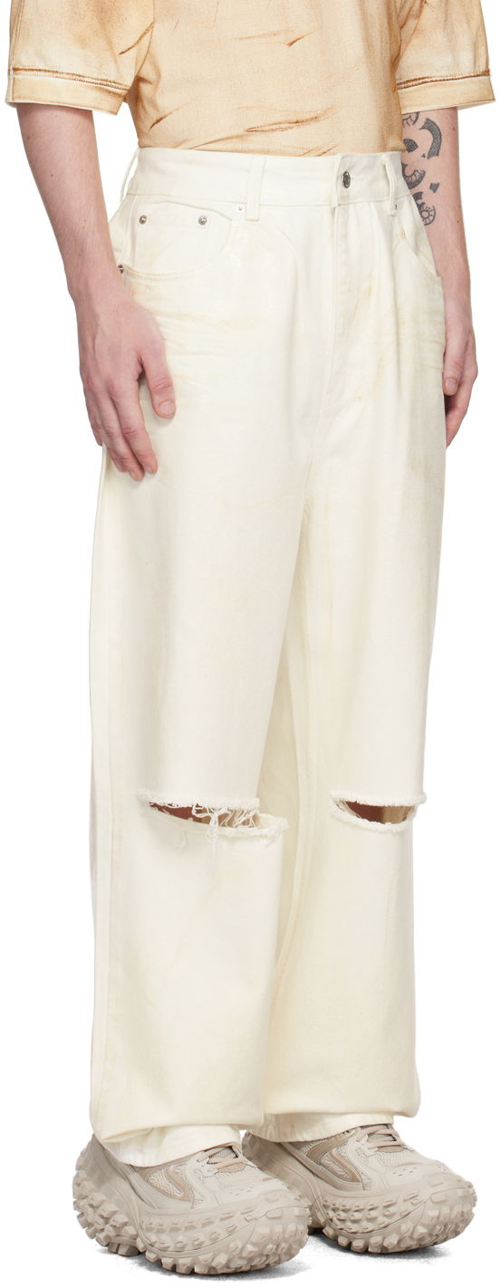 Дънки We11done Foil Coated Relaxed-Fit Jeans Бяло | WD-DP1-23-342-M-WH, 1