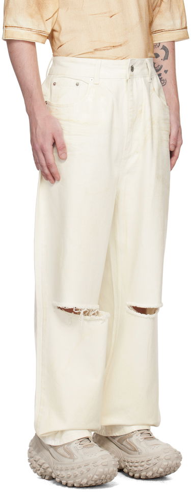 Дънки We11done Foil Coated Relaxed-Fit Jeans Бяло | WD-DP1-23-342-M-WH, 1
