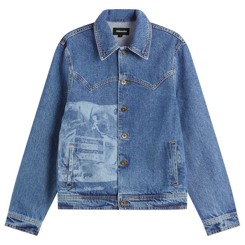 Яке Ahluwalia Ahluwalia Laser Denim Jacket Синьо | M-AHLU-DE015-SS26-FA283-VI