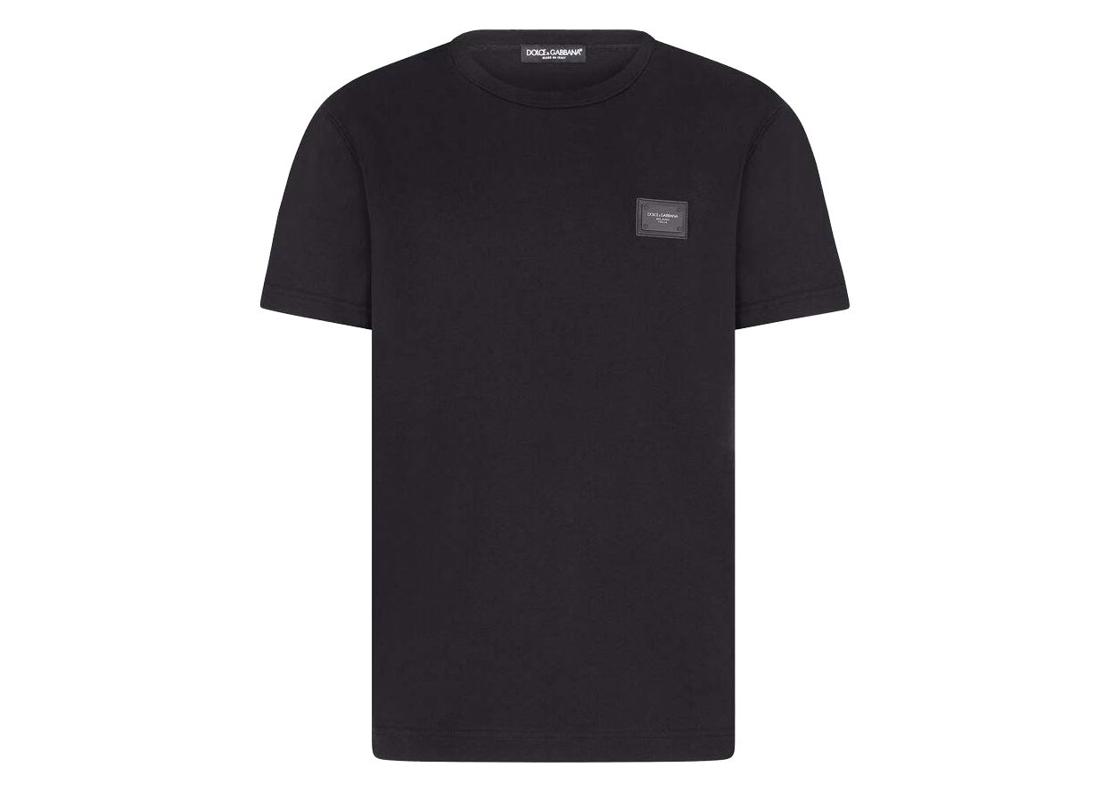 Тениска Dolce & Gabbana Cotton Branded Plate T-shirt Blue Черно | G8KJ9TFU7EQB0665, 0