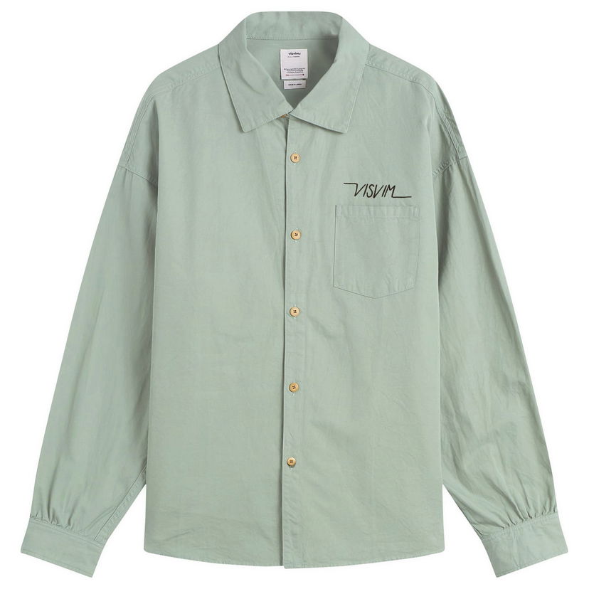 Риза visvim Long-Sleeve Collared Button-Up Shirt Palmer Зелено | 0125205011010