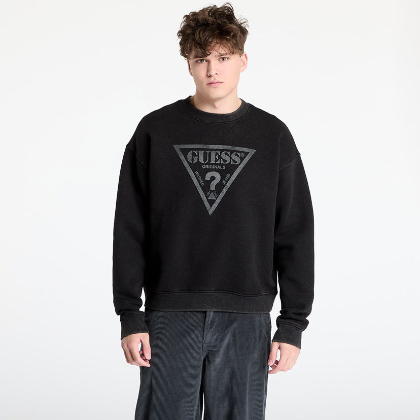 Суитчър GUESS Sweatshirt Vintage Triangle Crewneck Черно | M4BQ11K9V31-JTMU