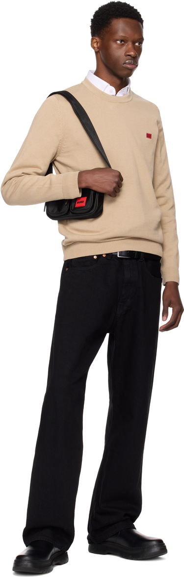 Чанта през рамо BOSS Logo Patch Two-Pocket Crossbody Bag Черно | 50547771, 3