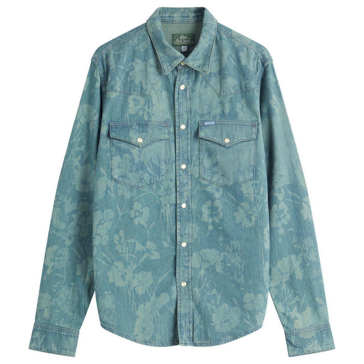 Риза Paul Smith Paul Smith x Lee Jacquard Denim Western Shirt, Size Large Синьо | M1R-WEST-PDENSH-34, 1