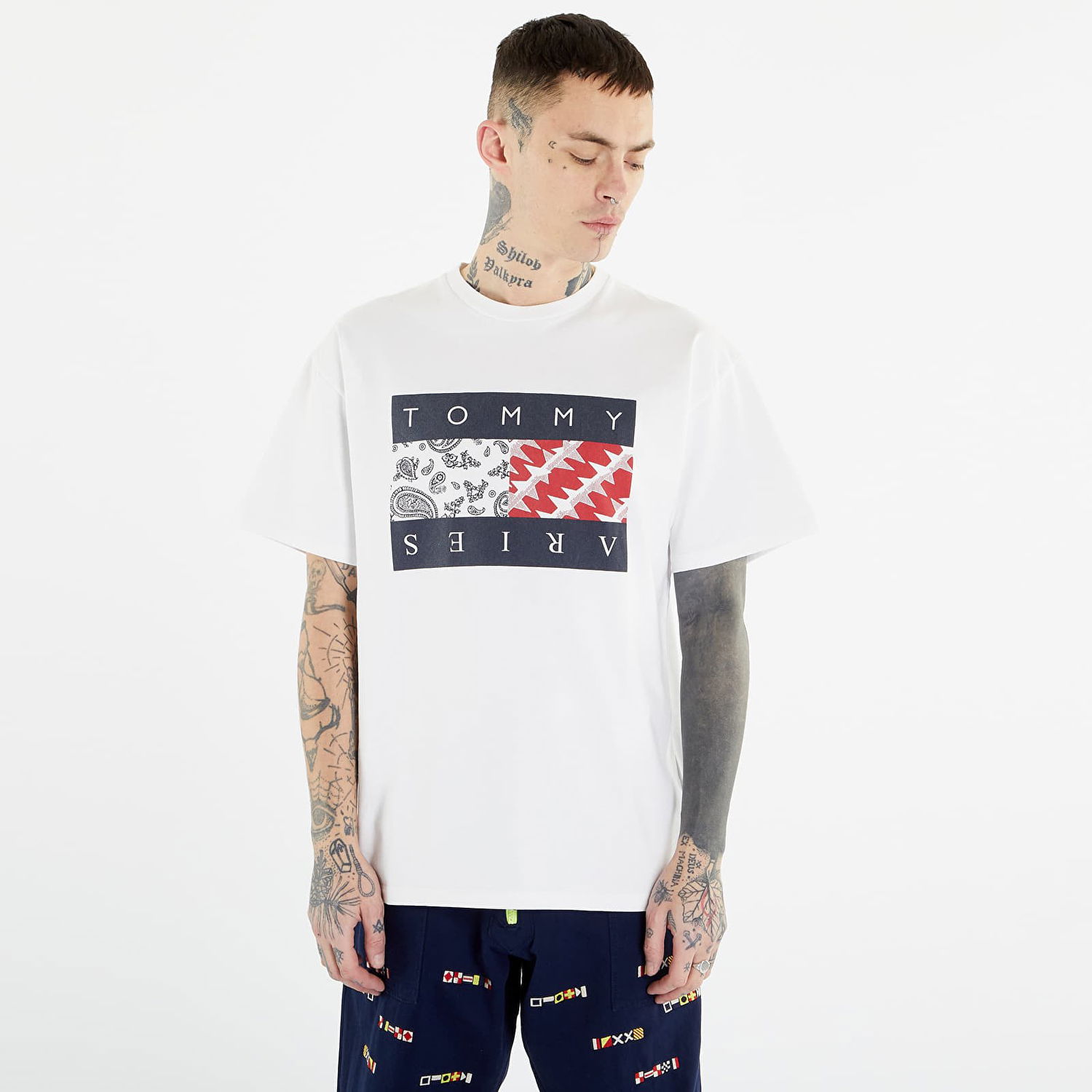 Тениска Tommy Hilfiger x Aries Bandana Tee Бяло | DM0DM16548 YBR, 0