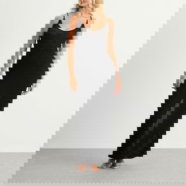Pокля SKIMS SKIMS Sheer Knit Midi Dress, Size Large Черно | DS-DRS-8175W-ONX, 4