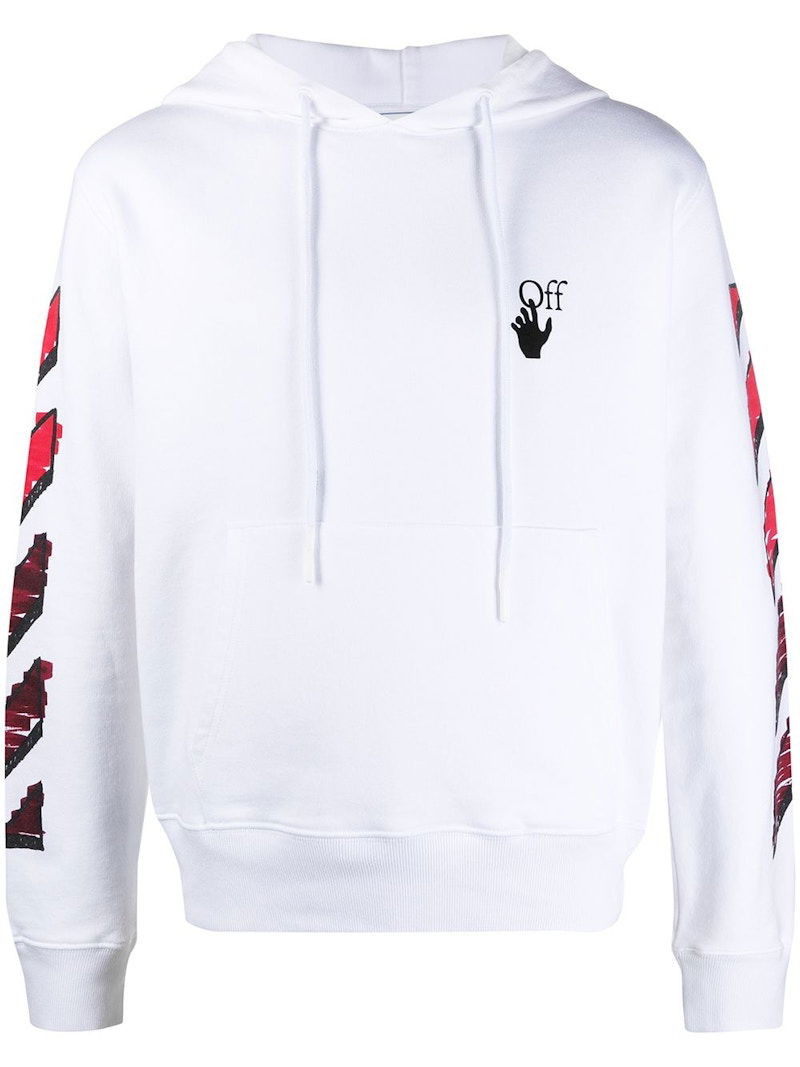 Суитчър Off-White Marker Hoodie Бяло | OMBB034R21FLE0030125