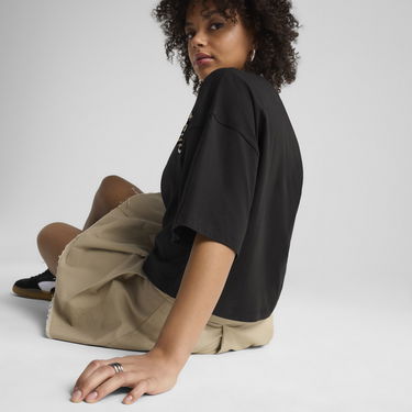 Съкратен топ Puma Leo Luxe Oversized Cropped T-Shirt Черно | 632337_01, 4