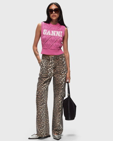 Дънки GANNI Print Denim Angi Кафяво | J1676-943, 1
