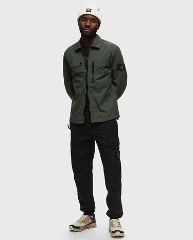 Яке Stone Island Supima Cotton Twill Stretch-TC Zip Shirt Jacket Зелено | 801510210-V0059, 2