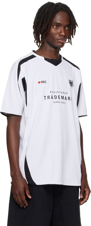 Фланелка VETEMENTS Vetements 'Trademark' Football T-Shirt Бяло | UH76TR500W, 4