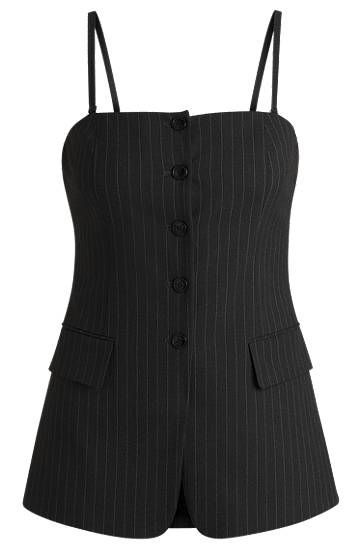 Pinstripe Stretch Tailored Vest