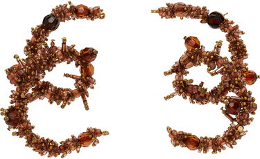 Обеци Dries Van Noten Embroidered Earrings Кафяво | 242-018227-052, 0