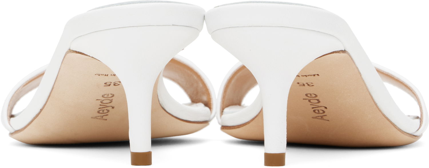 Аксесоари Aeyde Aeyde Ilvy Leather Mules Бяло | A11-HS-GAIS55TB155-SS25-1020-007, 1