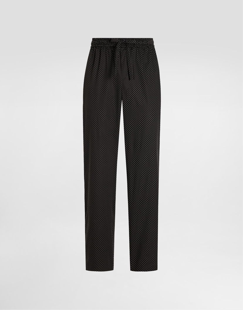 Панталони Dolce & Gabbana Dolce & Gabbana Micro-designed Joggers Черно | GVRMATFMRBNS8030