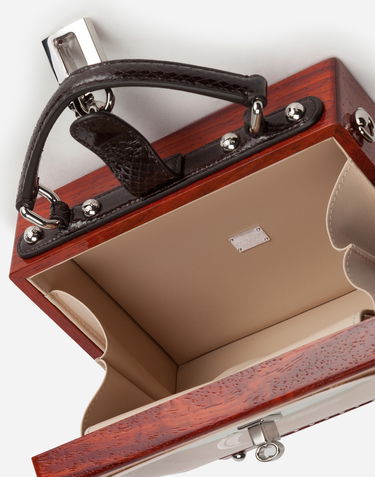 Дамска чанта Dolce & Gabbana Dolce & Gabbana TV Dolce Box Bag Hand-Painted Wood Кафяво | BB5970A8H0880995, 3
