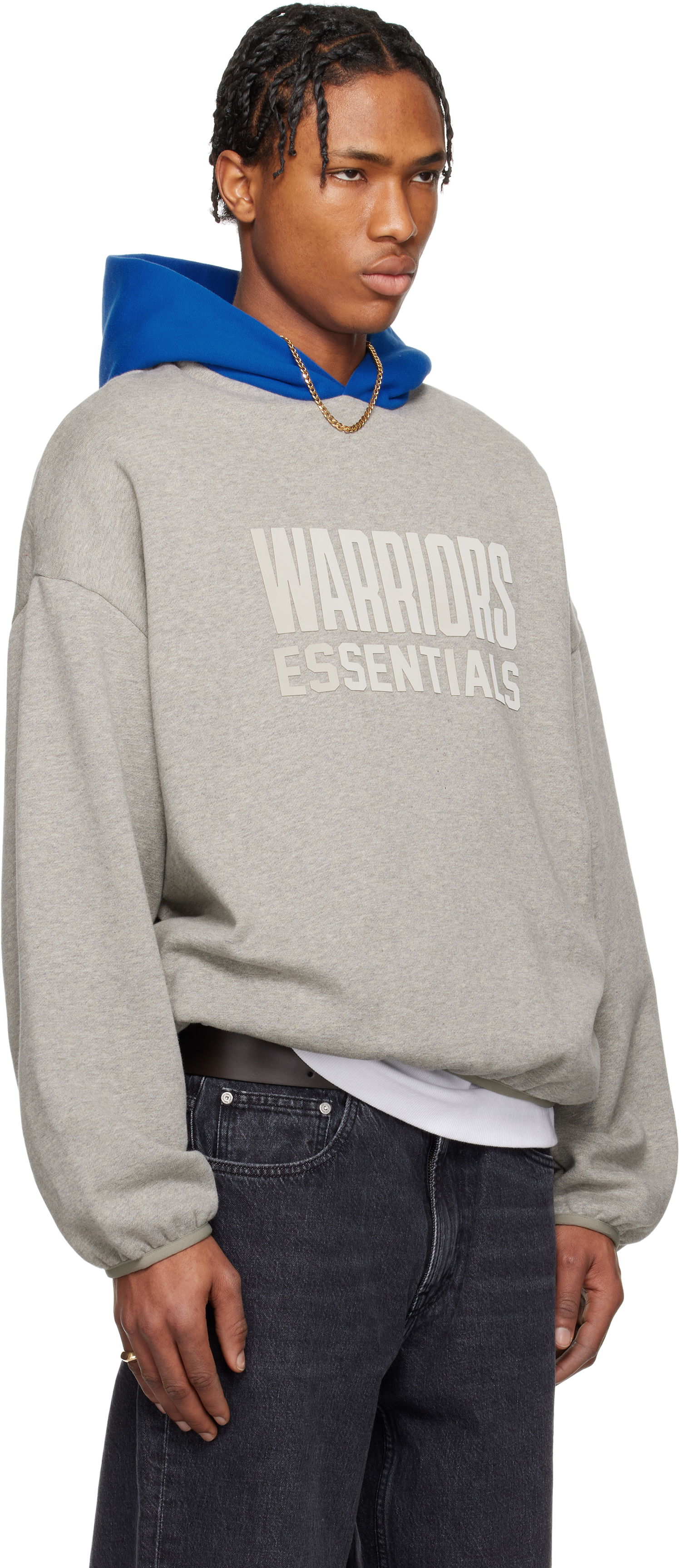 Суитчър Fear of God Fear of God ESSENTIALS NBA Warriors Pull Over Hoodie Сиво | 192AL246502F, 1