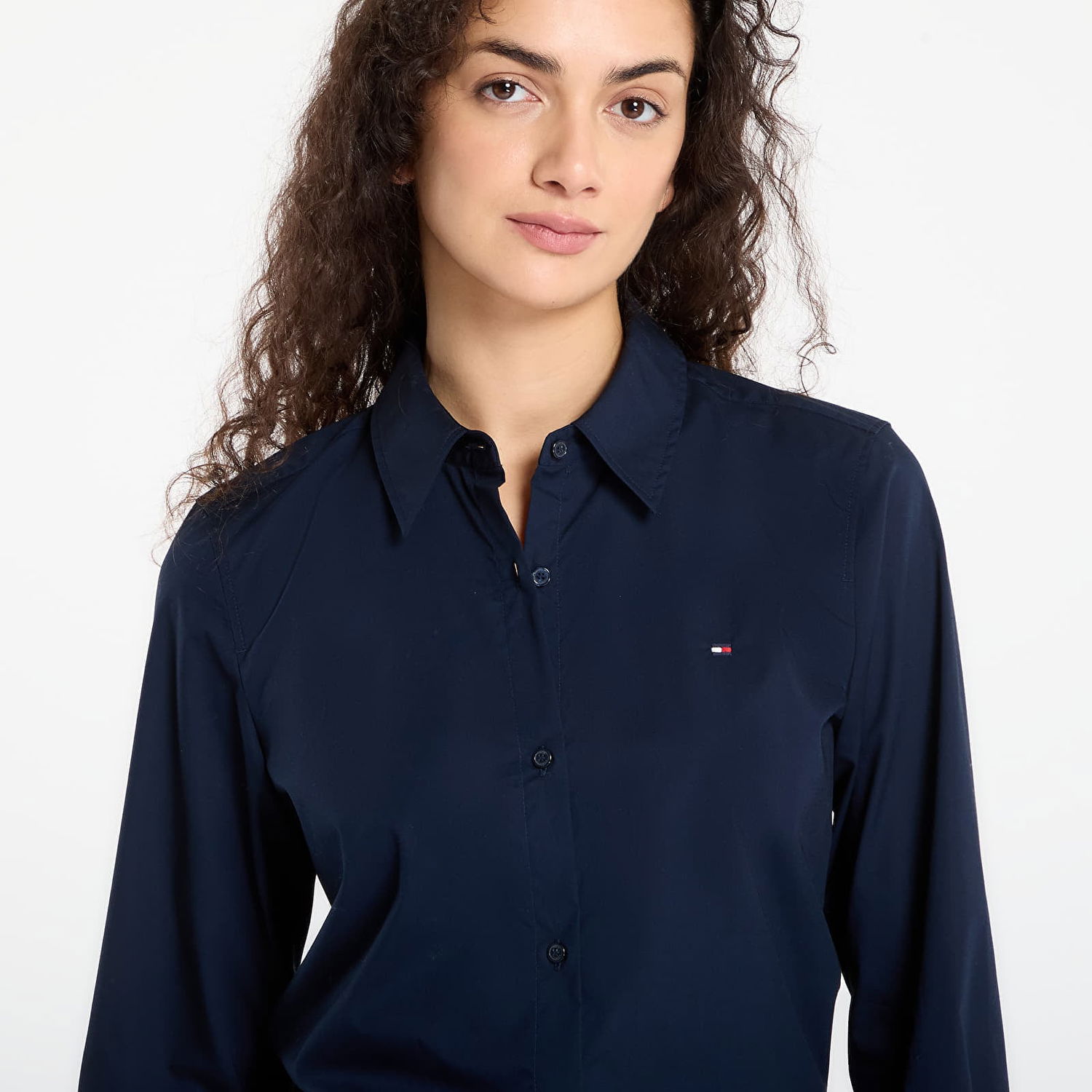 Риза Tommy Hilfiger Cotton Stretch Regular Long Sleeve Shirt Тъмно синьо | WW0WW43577 02G, 1