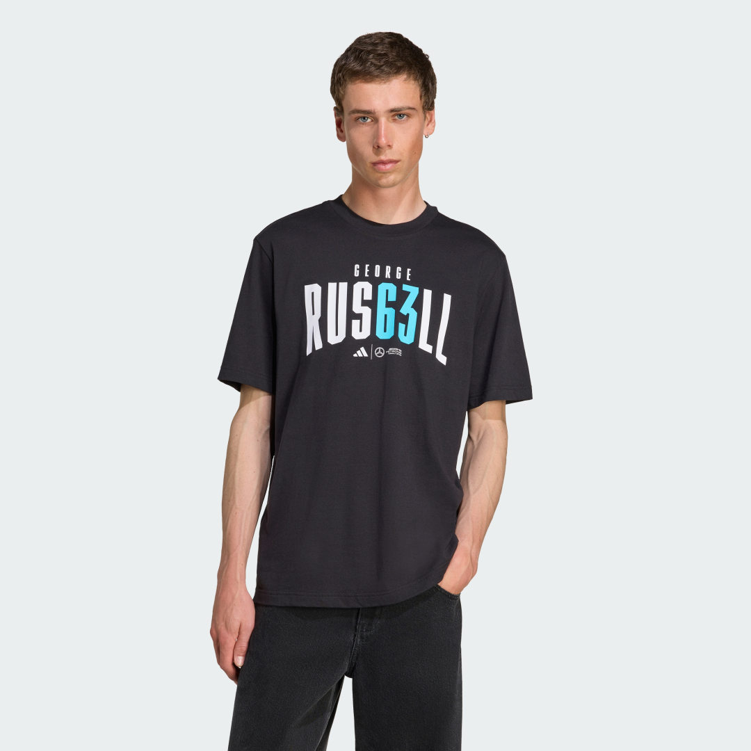 Тениска adidas Performance Mercedes-AMG Petronas Formula One Team George Russell T-Shirt Черно | JZ8905, 0
