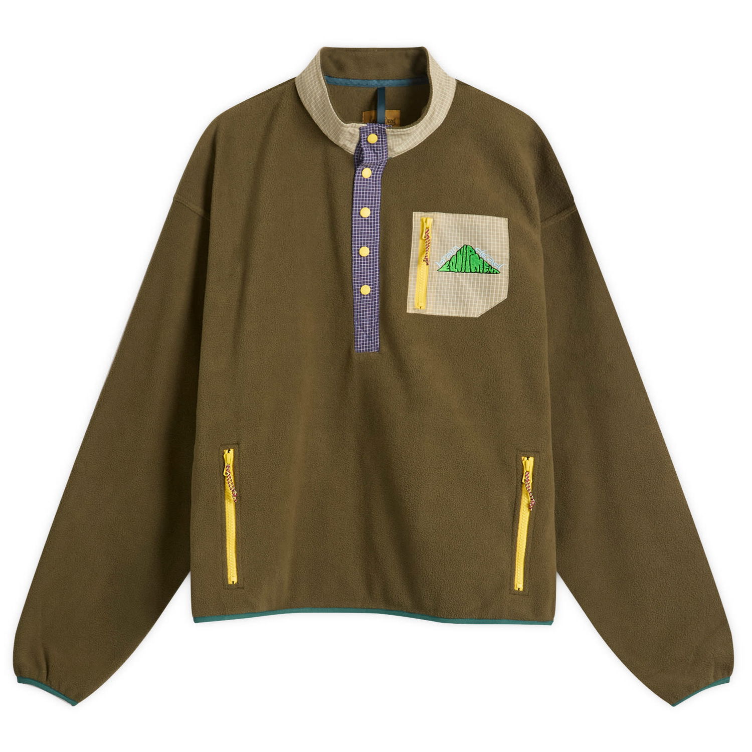 Пуловер Brain Dead Brain Dead Equipment Fleece Pullover Jacket Зелено | BDP25T34O043-OLV, 0