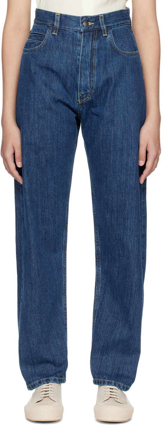 Дънки Studio Nicholson Studio Nicholson Tiago Jeans Синьо | SN - 1054, 0