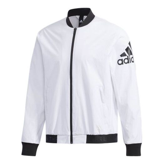 Яке бомбър adidas Originals Logo Printing Aviator Jacket Бяло | DW4617