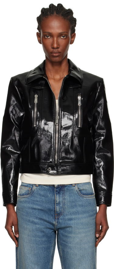 Яке Coperni Coperni Cactus Faux-Leather Jacket Черно | COPBL34F6054, 0