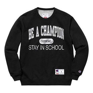 Пуловер Supreme Champion Stay In School Crewneck Sweatshirt Черно | SUP-SS18-783, 0