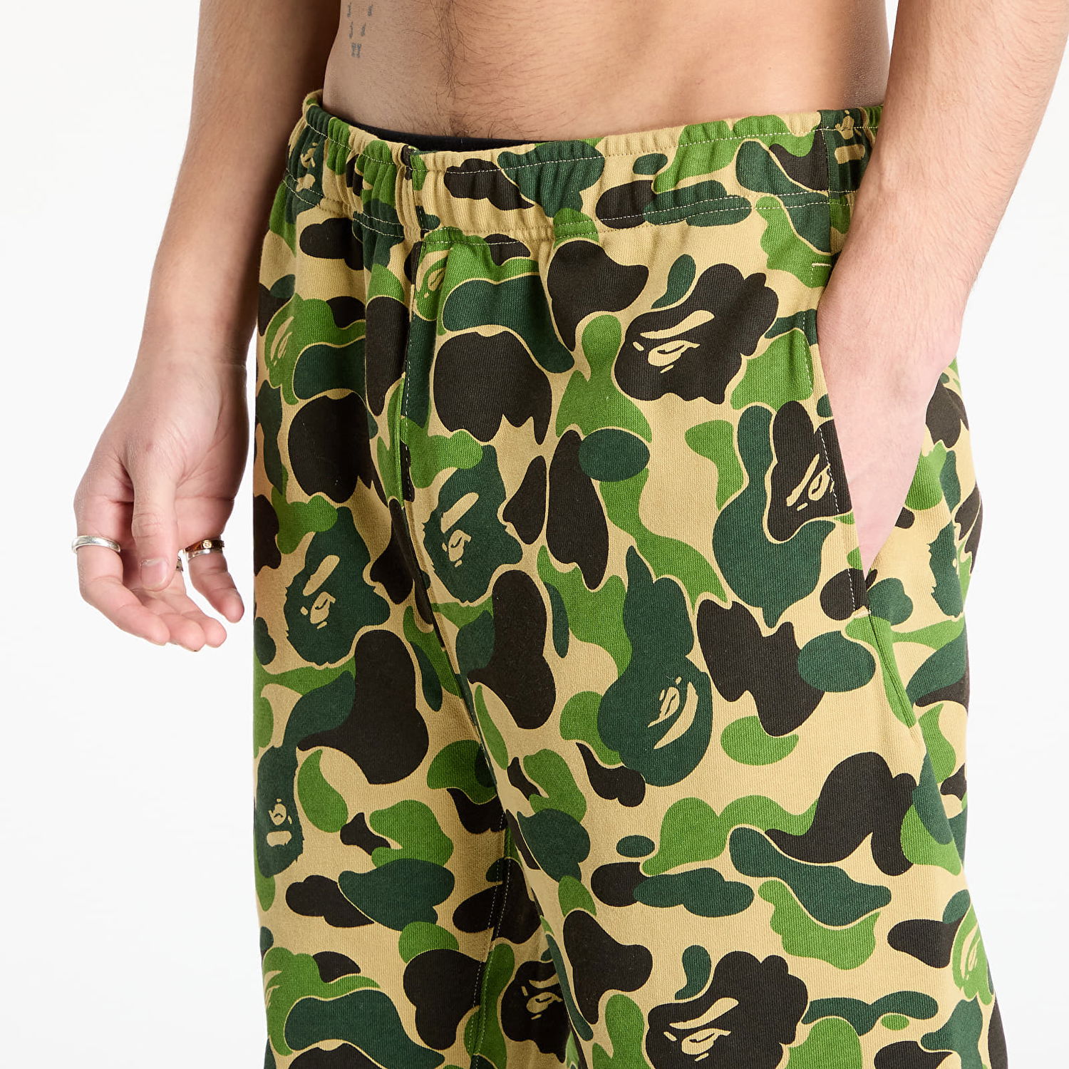 Панталони BAPE Camo Sweatpants With Star Зелено | 001PTK801007M GRN, 1