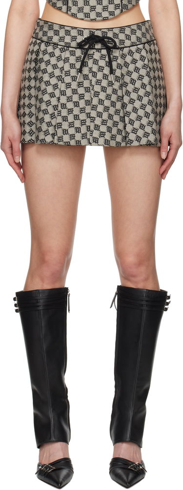 Пола MISBHV MISBHV Monogram Jacquard Canvas Miniskirt Бежово | 250W854, 0