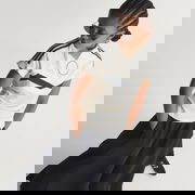 Reconstructed Mock Neck Short Sleeve Top