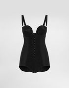 Dolce & Gabbana Lace Bodysuit with Deep Neckline and Conical Cups