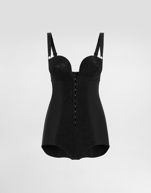 Dolce & Gabbana Lace Bodysuit with Deep Neckline and Conical Cups