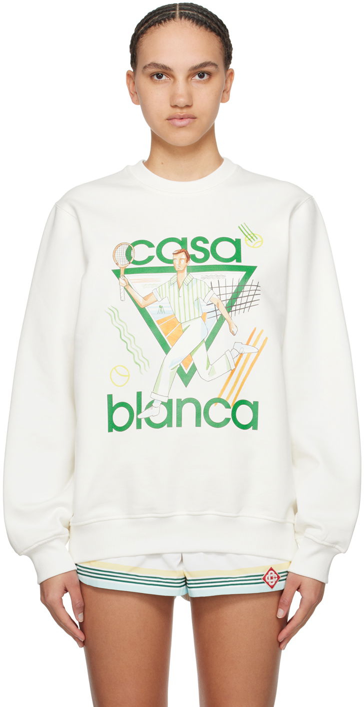 Суитчър Casablanca 'Le Jeu' Sweatshirt Бяло | U-MPS24-JTP-001-02, 0