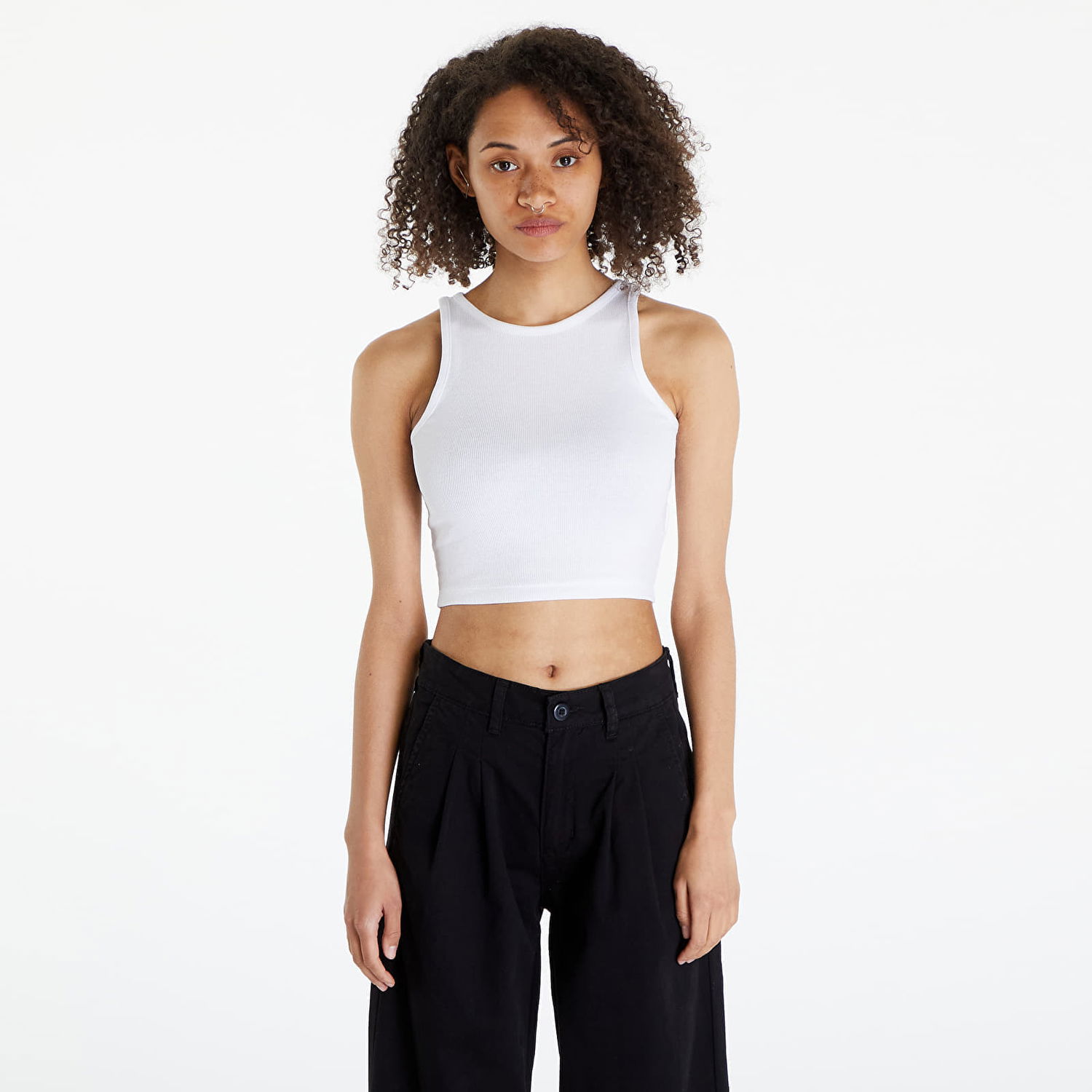 Потник Urban Classics Top Ladies Organic Cropped Rib Top 2-Pack White/ Black Бяло | TB6185A-02906, 0