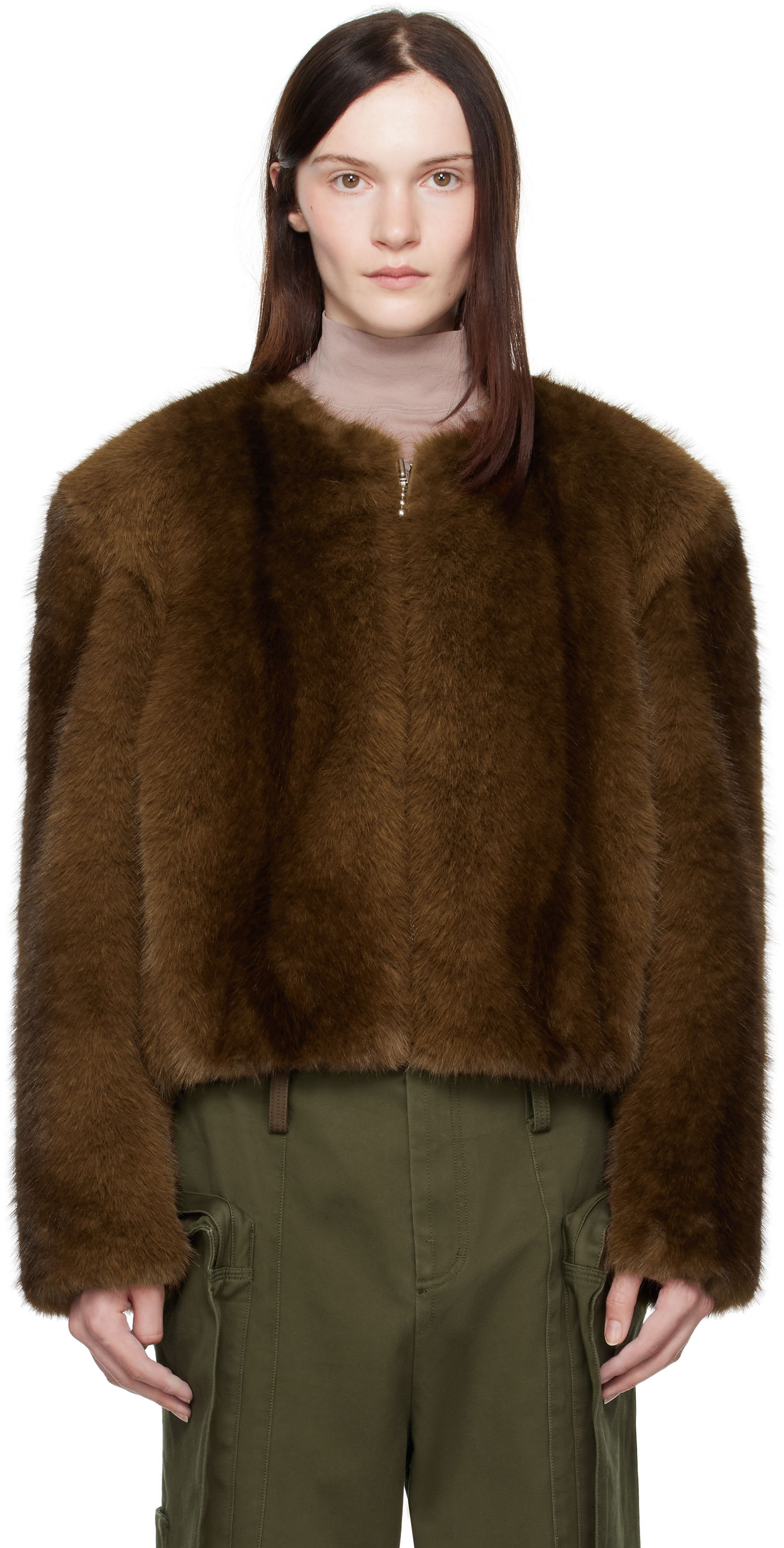 Яке STAND STUDIO Faux-Fur Jacket Кафяво | 66411-9019, 0