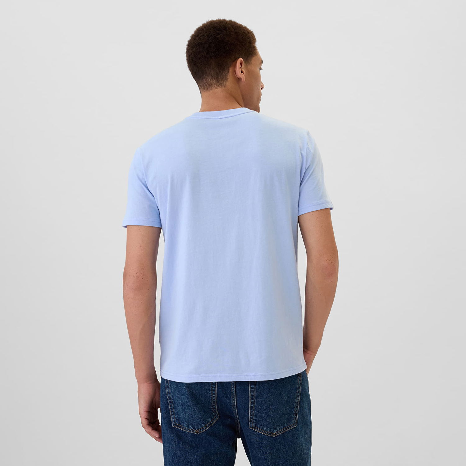Тениска GAP T-shirt Logo Pocket Tee Blue Crystal L Тюркоазено | 857901-09, 1