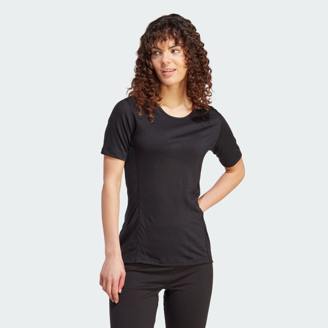 Тениска adidas Originals Xperior Merino 150 Baselayer Tee Черно | HZ8549, 1
